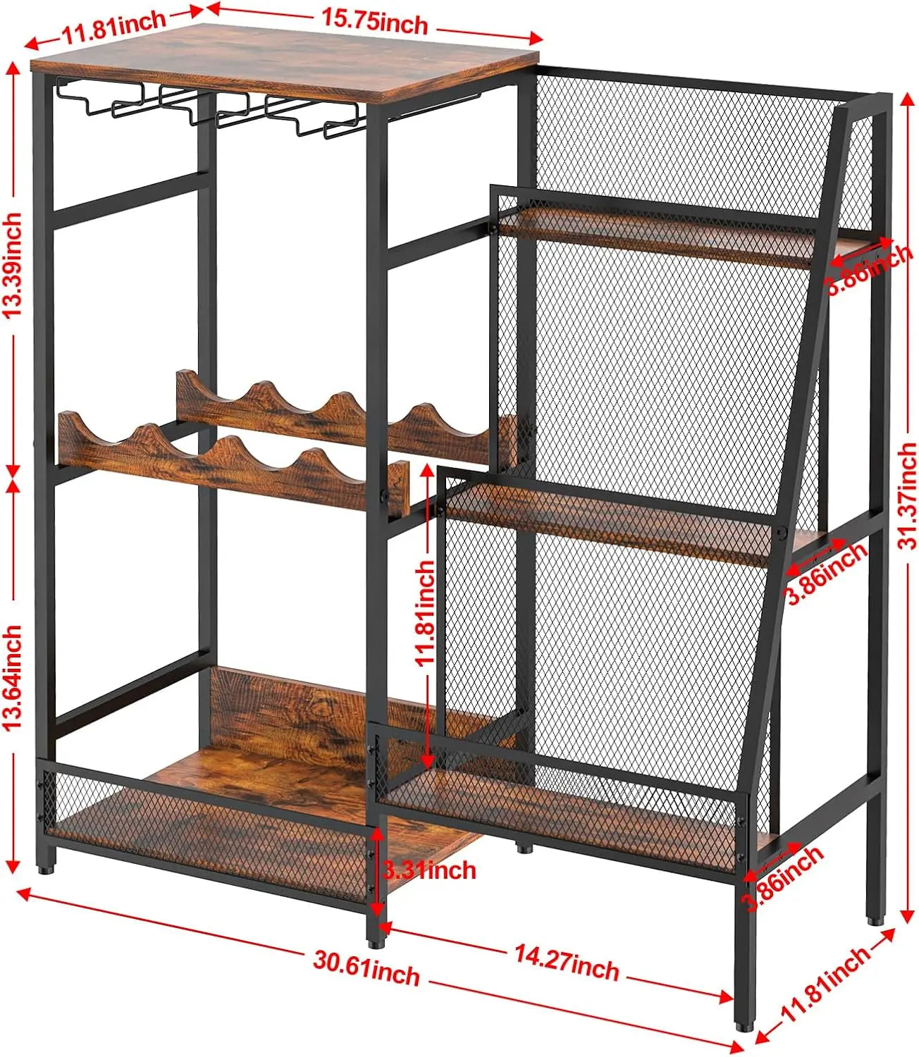 3 Tier Trapezoidal Liquor Stand And Mini Bar Table For Home Display