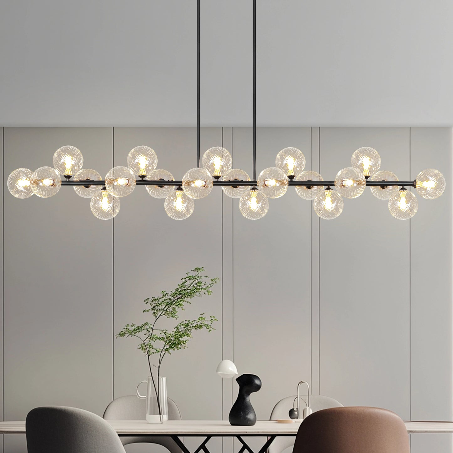 Sputnik 21 Light Chandelier Bubble Glass Modern Dining Room Fixture