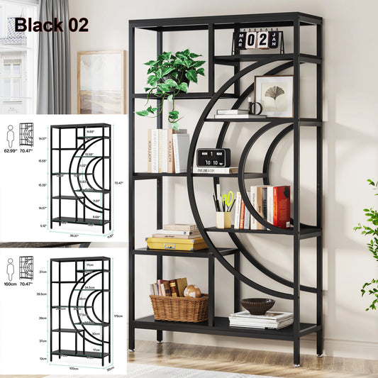 Tribesigns Industrial 5 Tier Etagere Bookcase Freestanding Storage Shelves