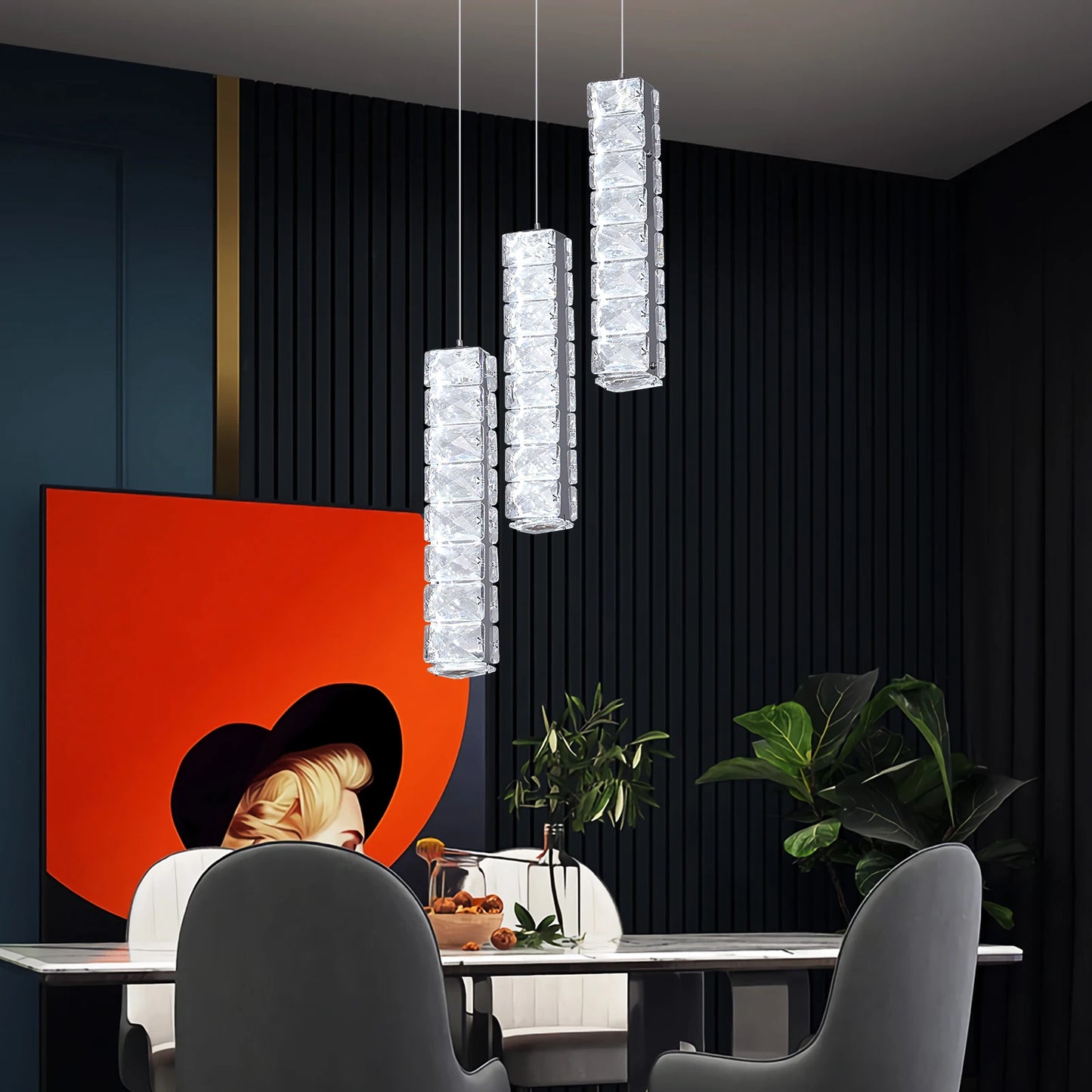 VETRULUS Nordic K9 Crystal Pendant Lamp for Living Room