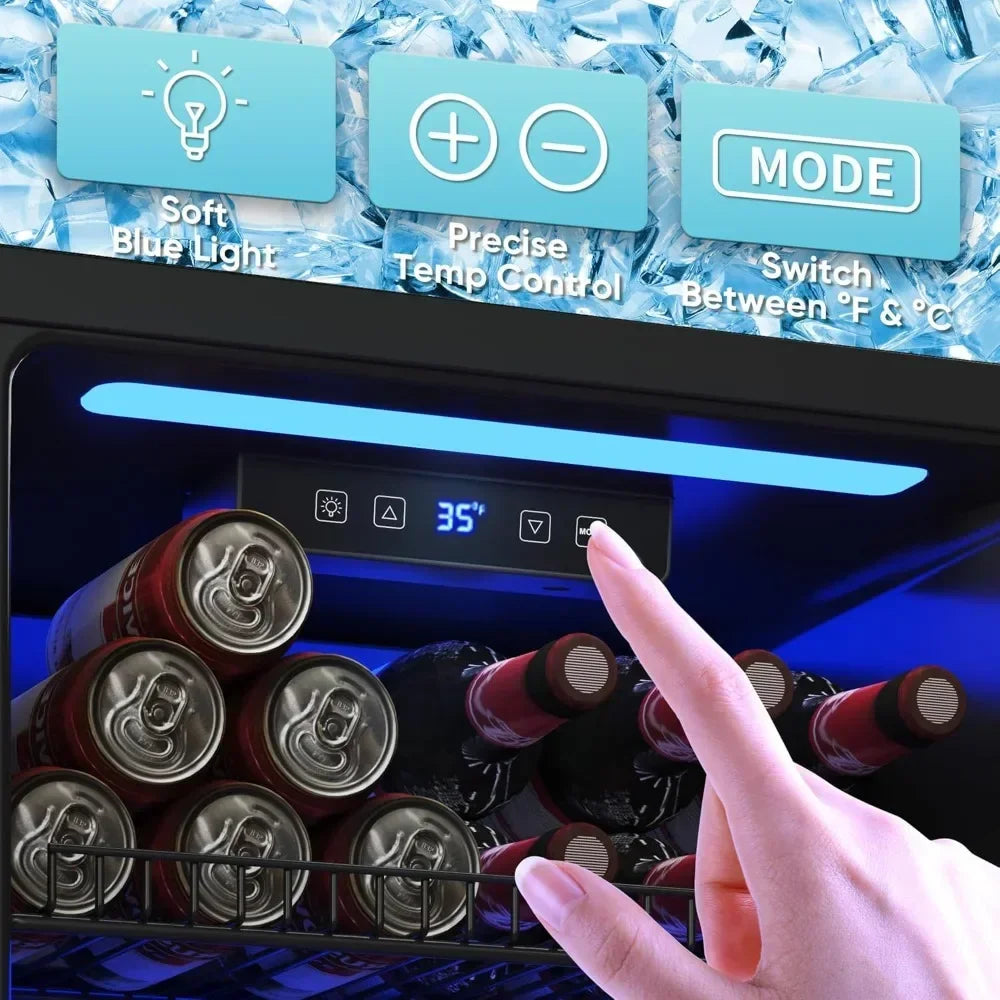 Mini Glass Door Beverage Fridge With Digital Control