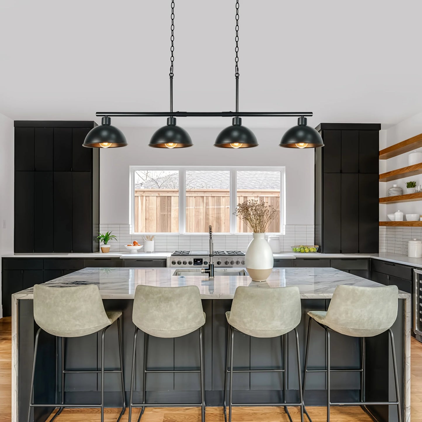 Four Light Pendant Fixture E26 Base For Kitchen Island