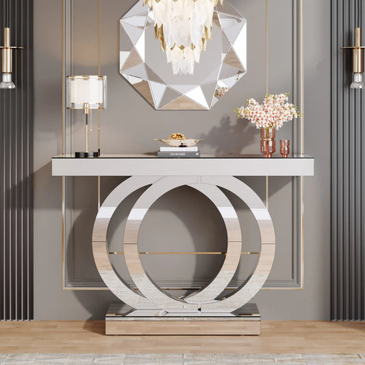 Tribesigns Mirrored Console Table Modern Entryway Table