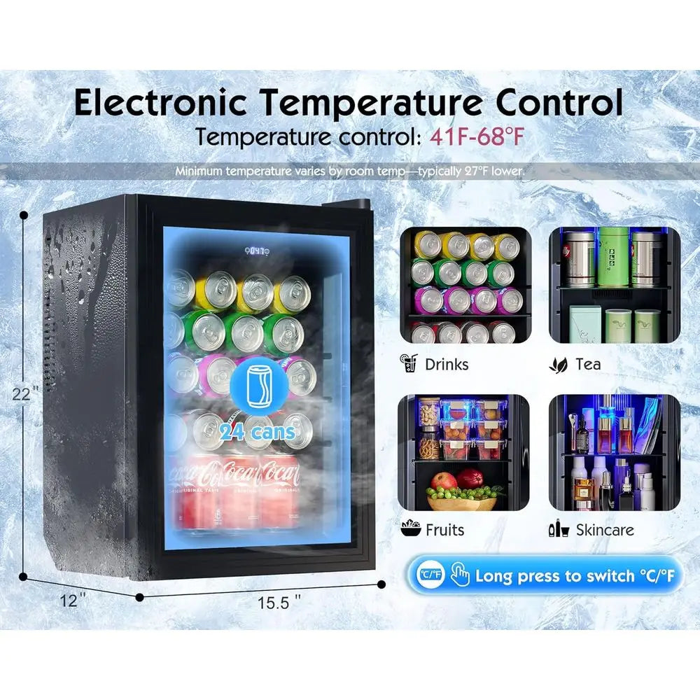 LZJV Beverage And Wine Storage Cabinet With BuiltIn Mini Fridge