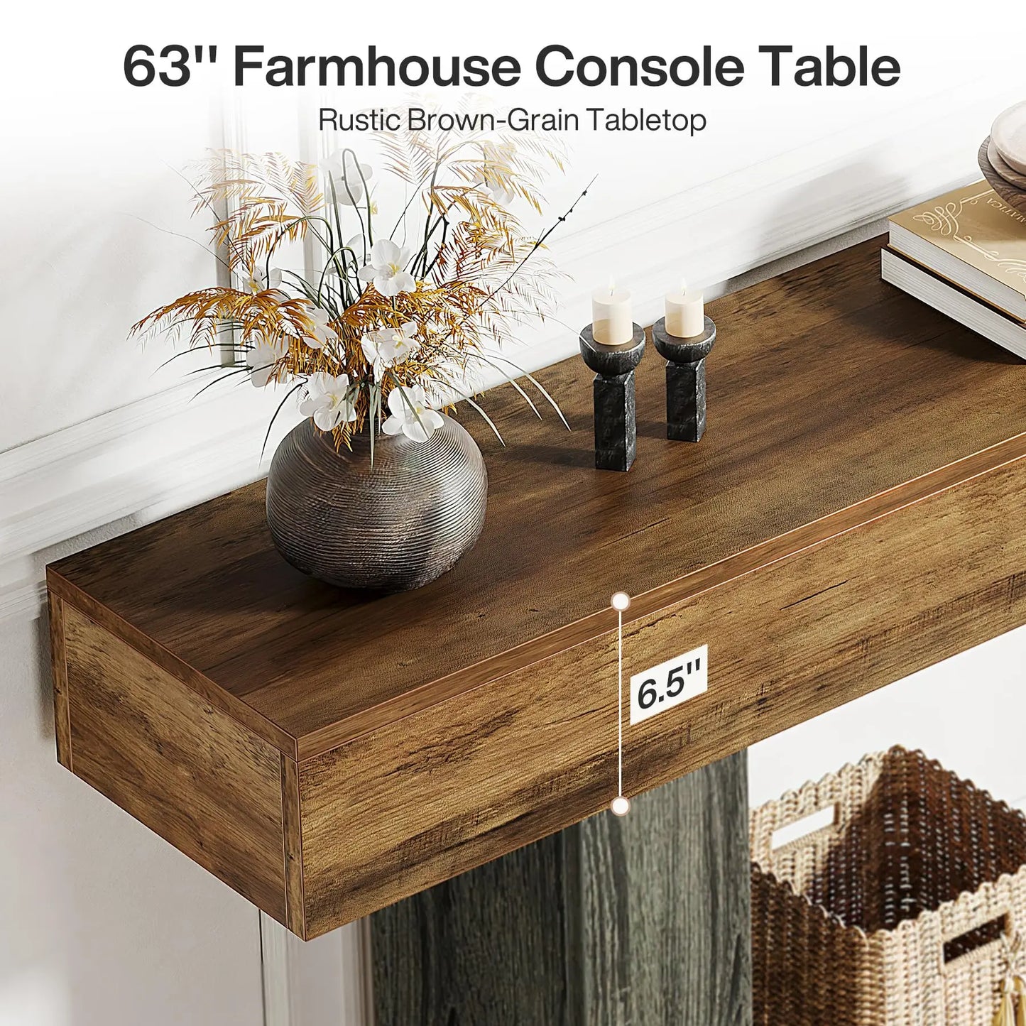 Tribesigns Farmhouse 2-Tier Console Table Entryway With U-Shaped Base