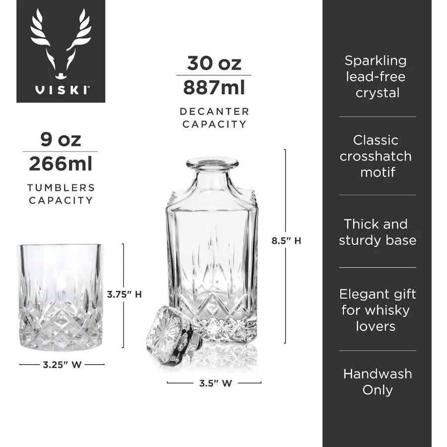 NONEDrinkware Admiral Whiskey Decanter Set With Glasses
