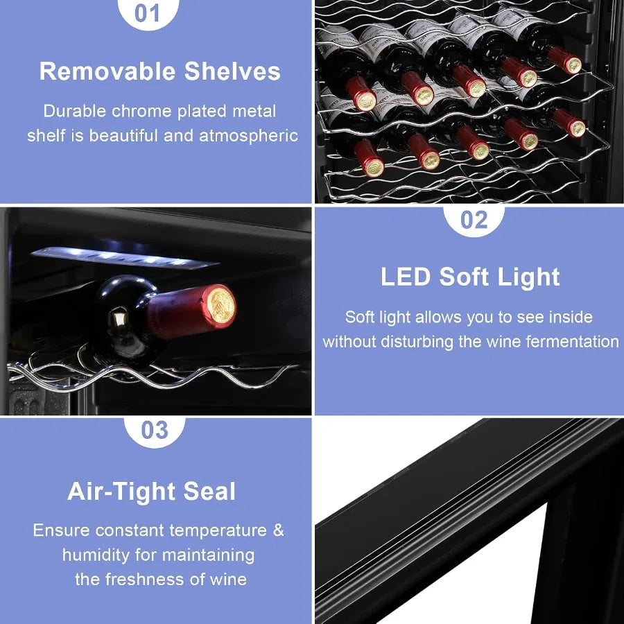 XMSJ Freestanding Compressor Wine Cooler With Digital Temperature Control
