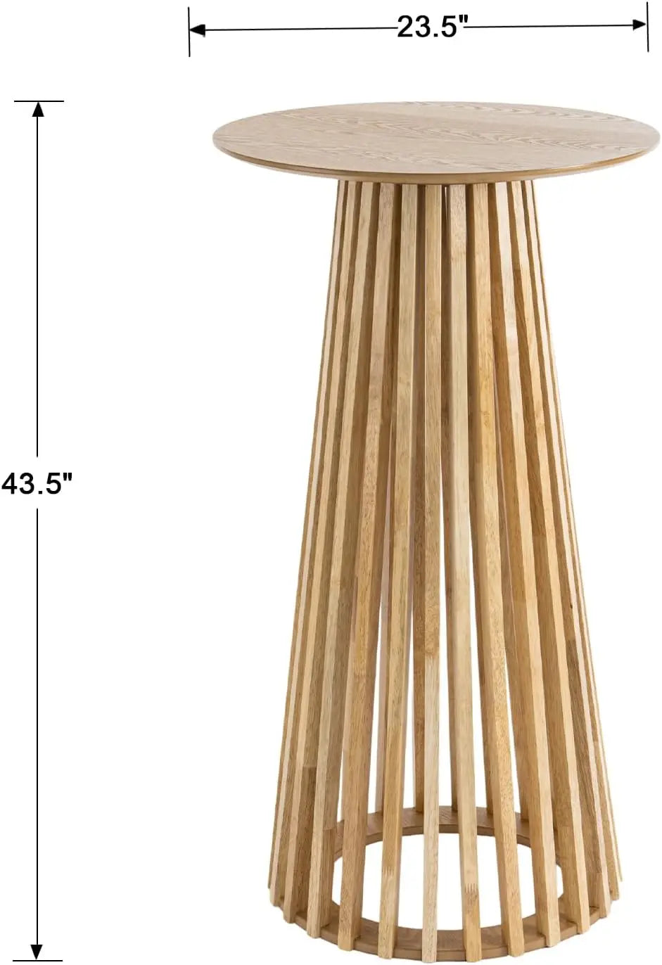 Modern Round Wood Bar Table With Geometric Base For Kitchen
