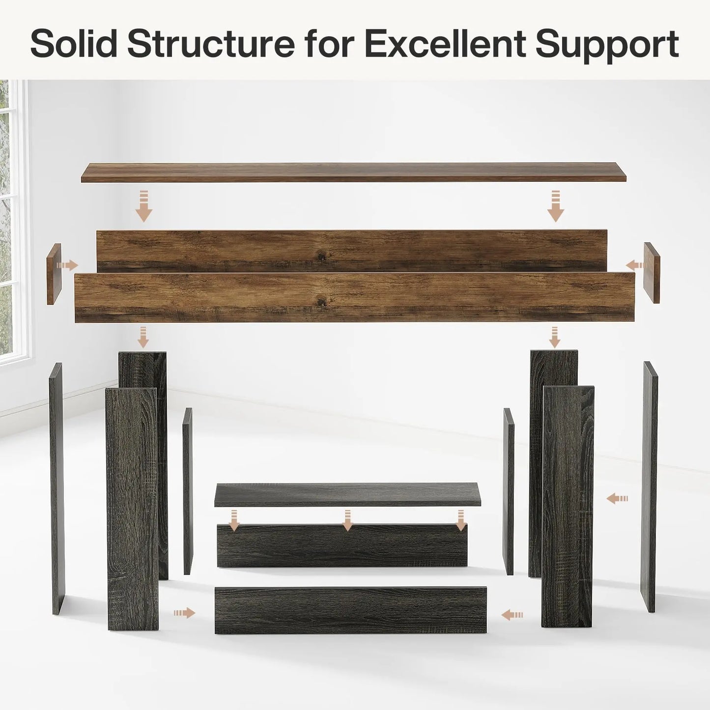 Tribesigns Farmhouse 2-Tier Console Table Entryway With U-Shaped Base