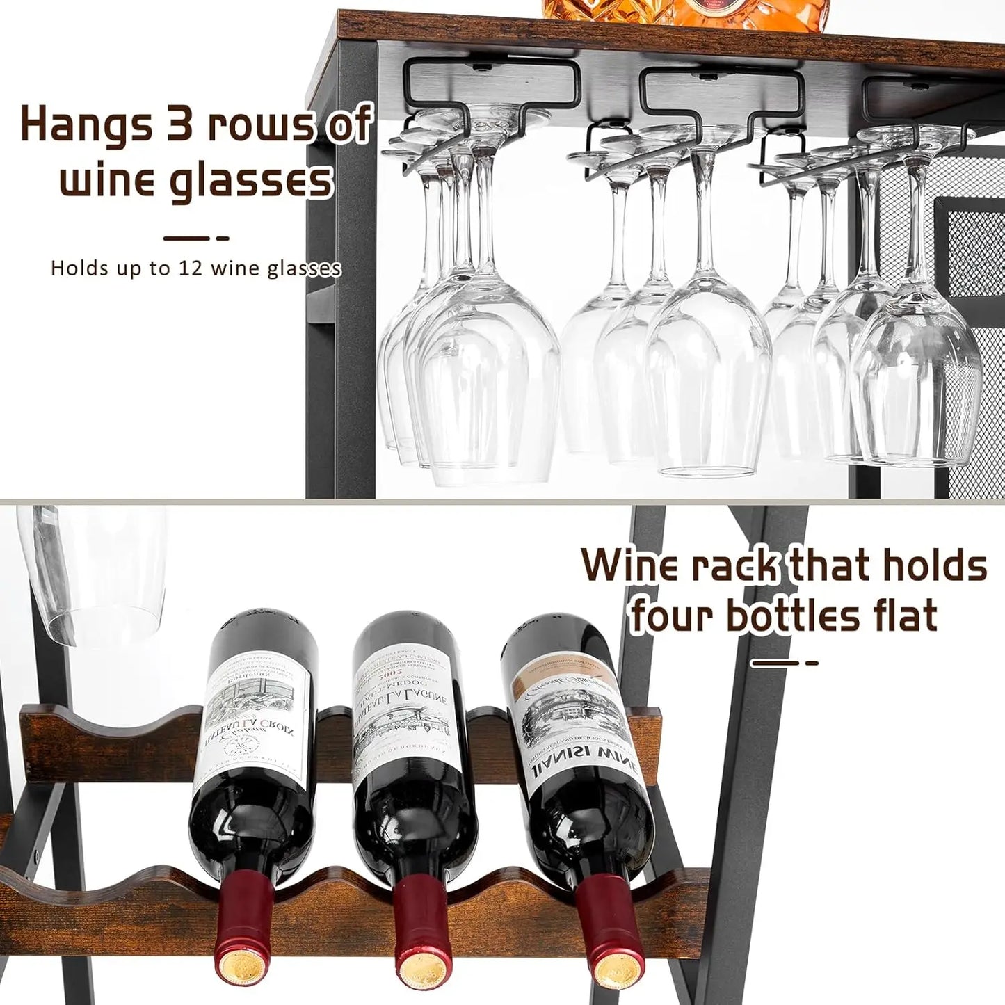 3 Tier Trapezoidal Liquor Stand And Mini Bar Table For Home Display