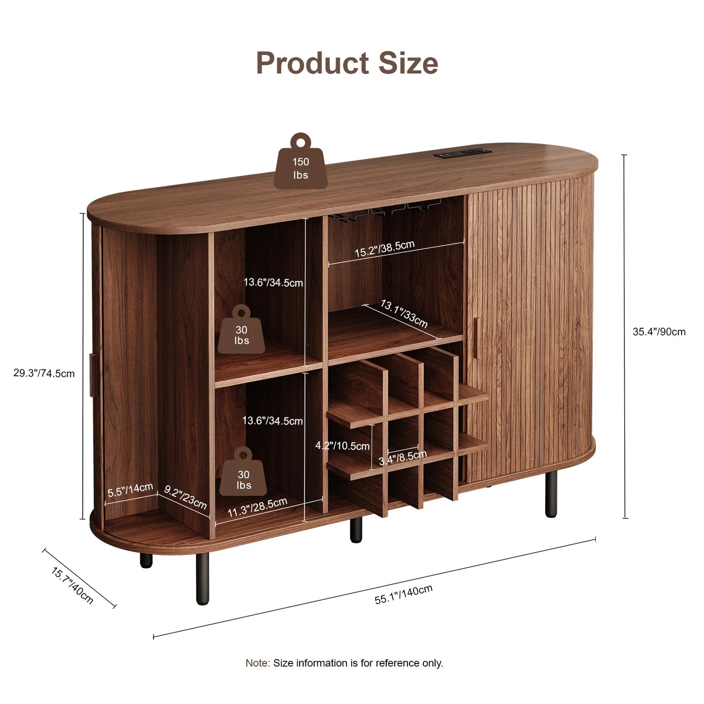 None Wine Bar Cabinet With LED Light And Glass Holder