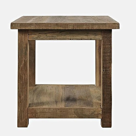 Jofran Reclamation Rustic End Table With Storage Shelf