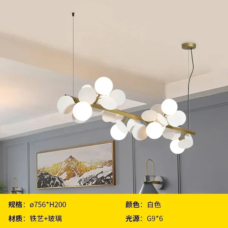 Modern Glass Ball Chandelier Pendant Lights Iron Art