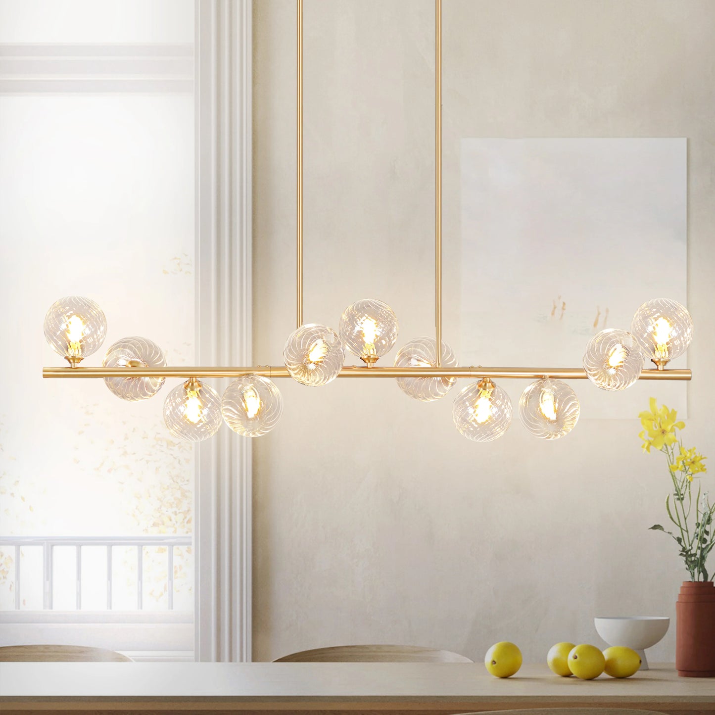 Bubble Chandelier 11 Light Linear Pendant For Dining Room