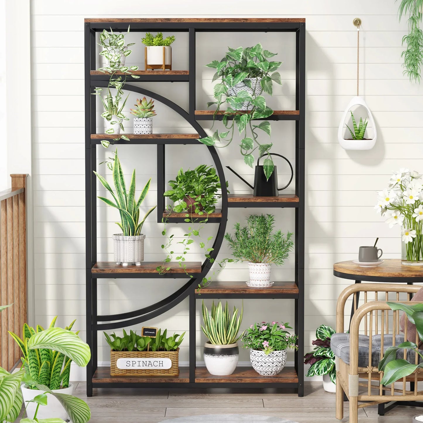 Tribesigns Industrial 5 Tier Etagere Bookcase Freestanding Storage Shelves