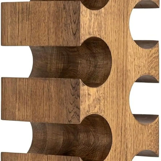Dark Oak 12 Bottle Wine Rack Free Standing Solid Wood