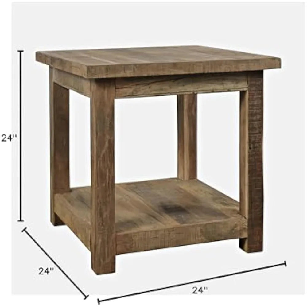 Jofran Reclamation Rustic End Table With Storage Shelf