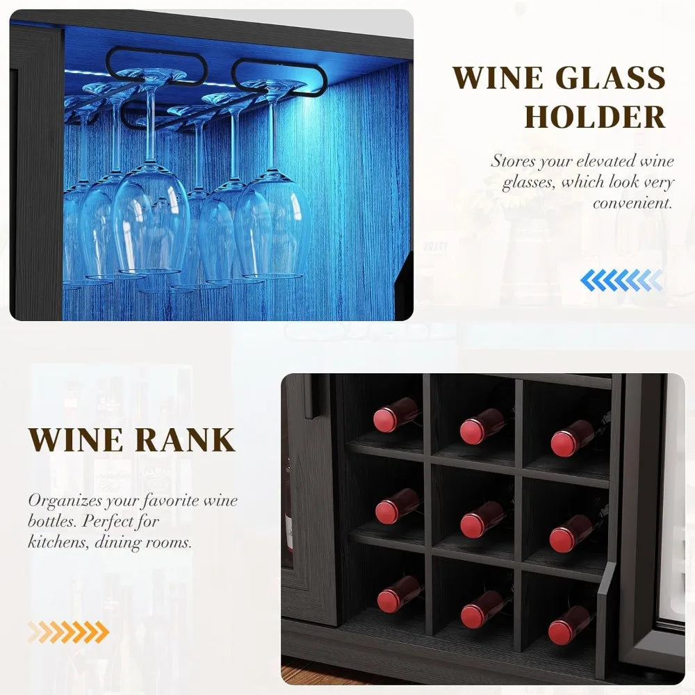 Integrated Wine And Liquor Cabinet With Built In Mini Fridge