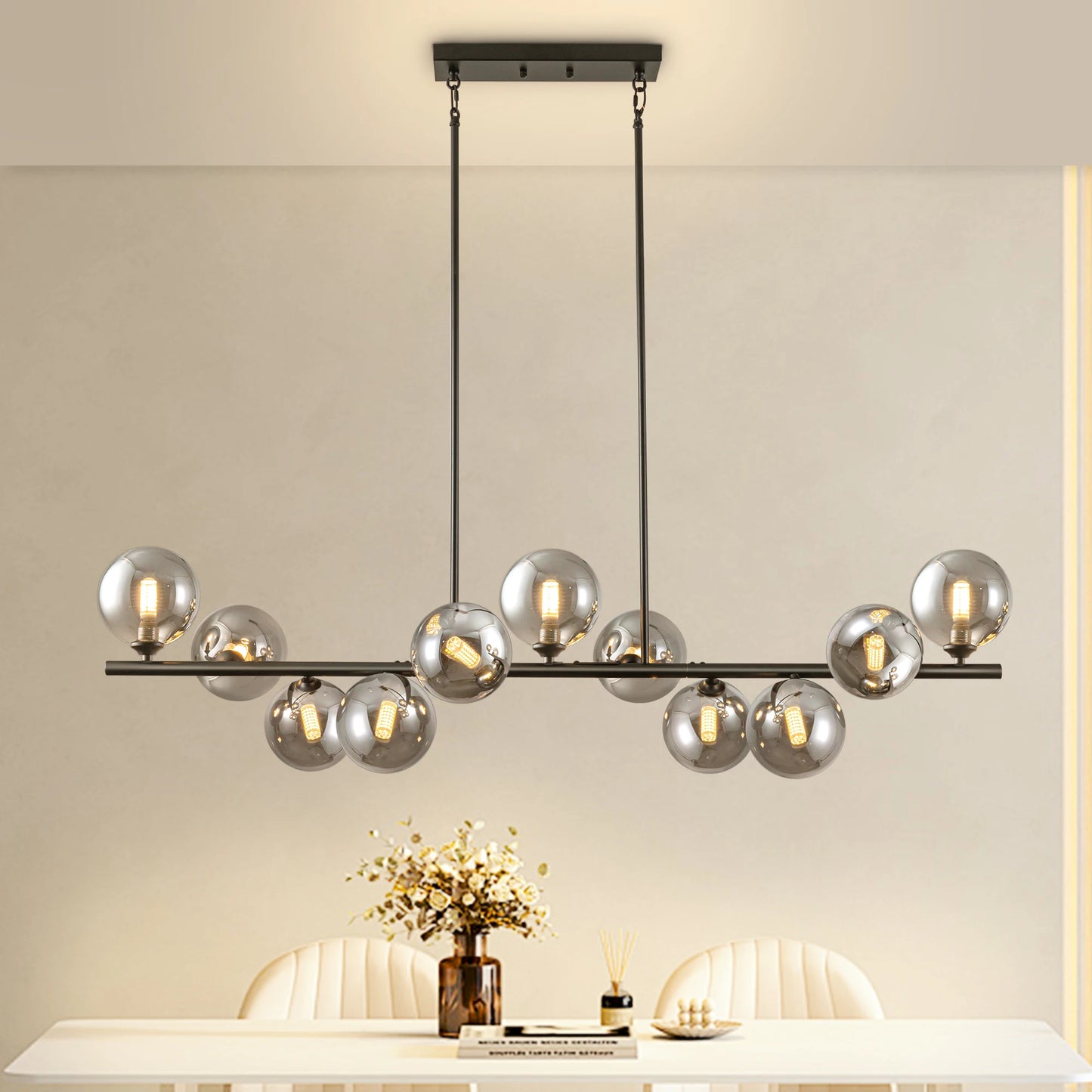 Bubble Chandelier 11 Light Linear Pendant For Dining Room