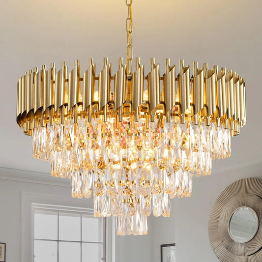 Crystal Chandelier Restaurant Modern Circular Ceiling Light LED