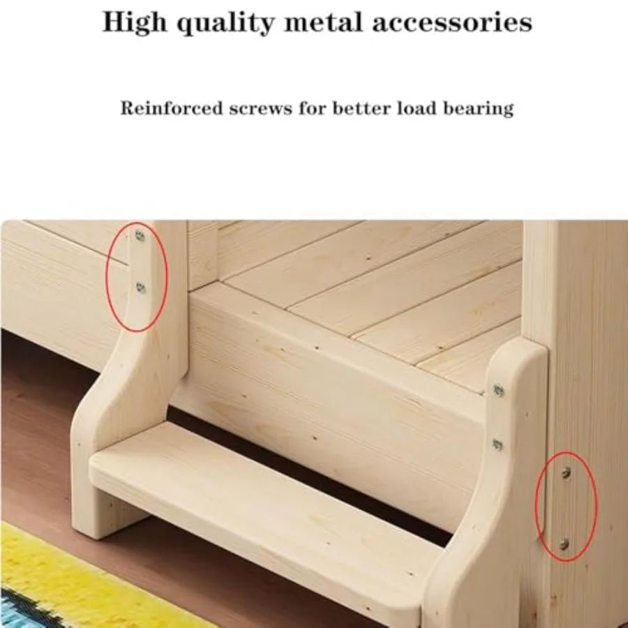 Dog Bunk Bed With Wood Frame And Steps
