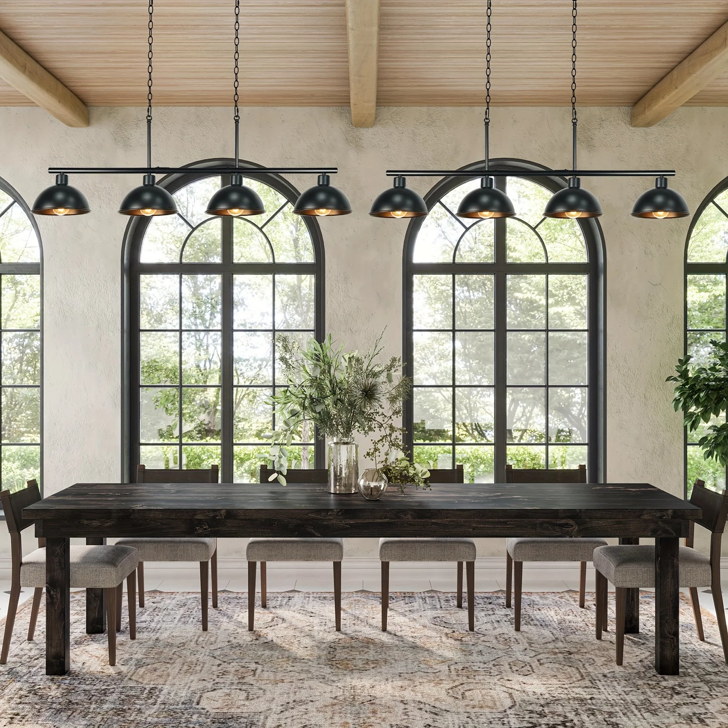 Four Light Pendant Fixture E26 Base For Kitchen Island