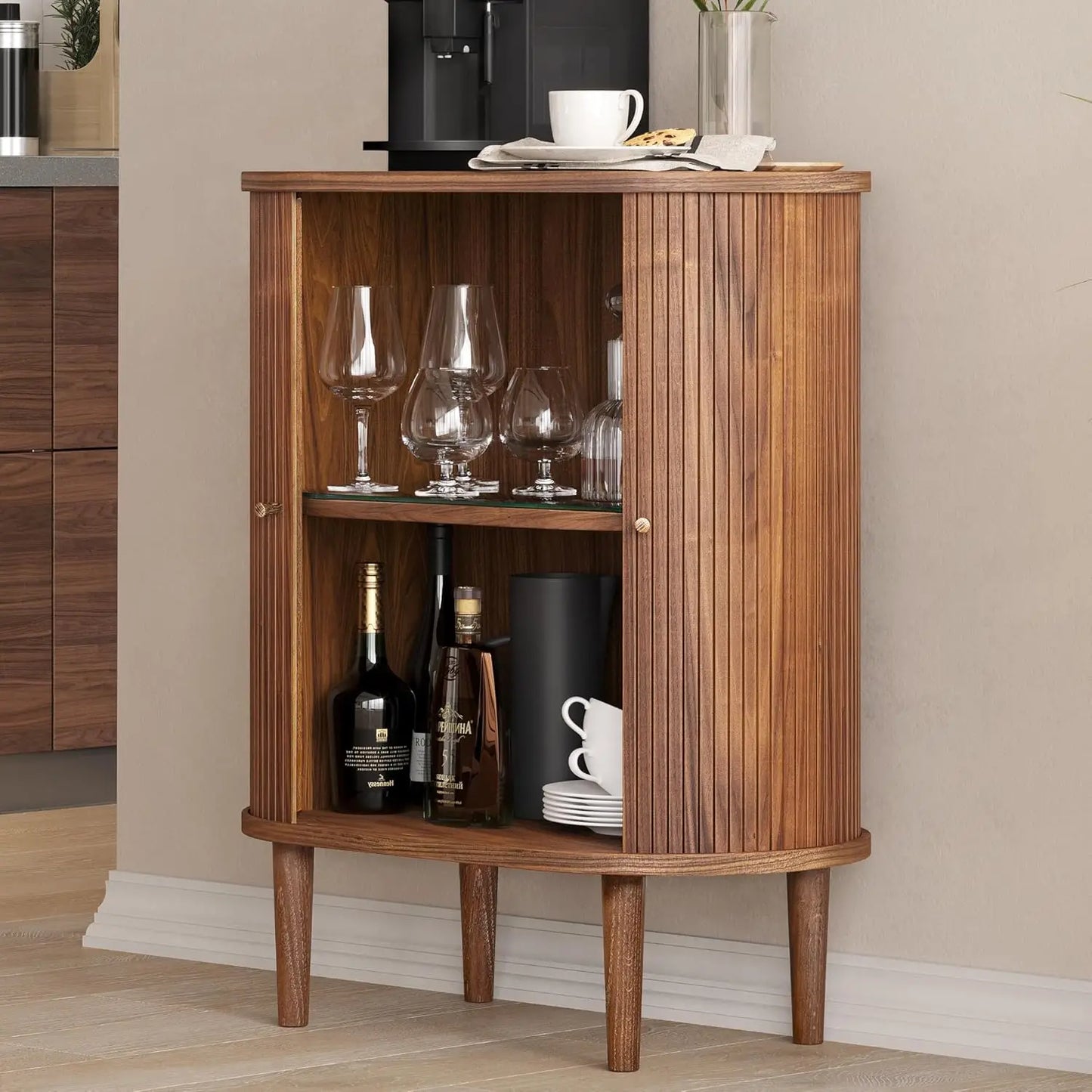 Bar Cabinet With Storage Coffee And Wine For Kitchen Living