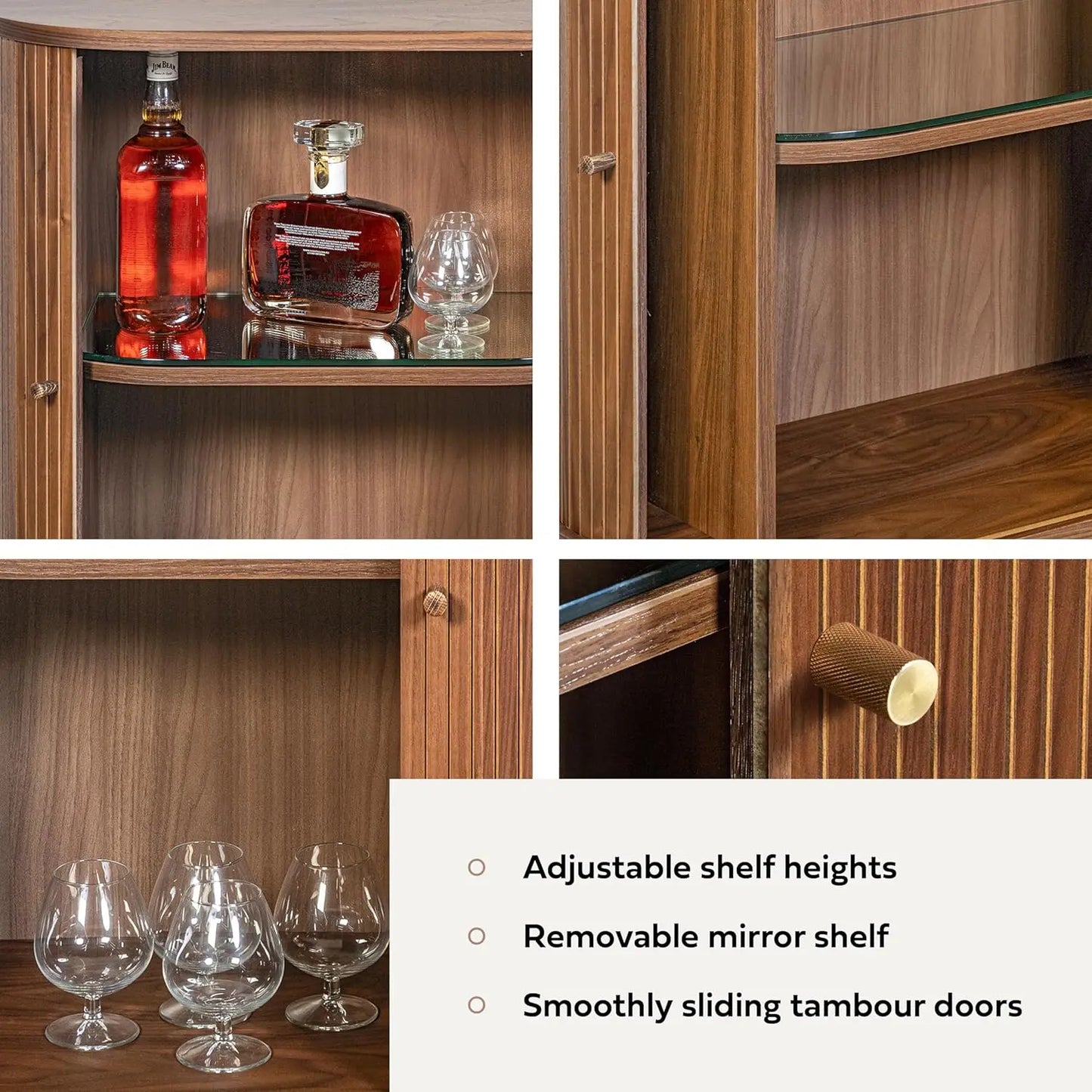 Bar Cabinet With Storage Coffee And Wine For Kitchen Living