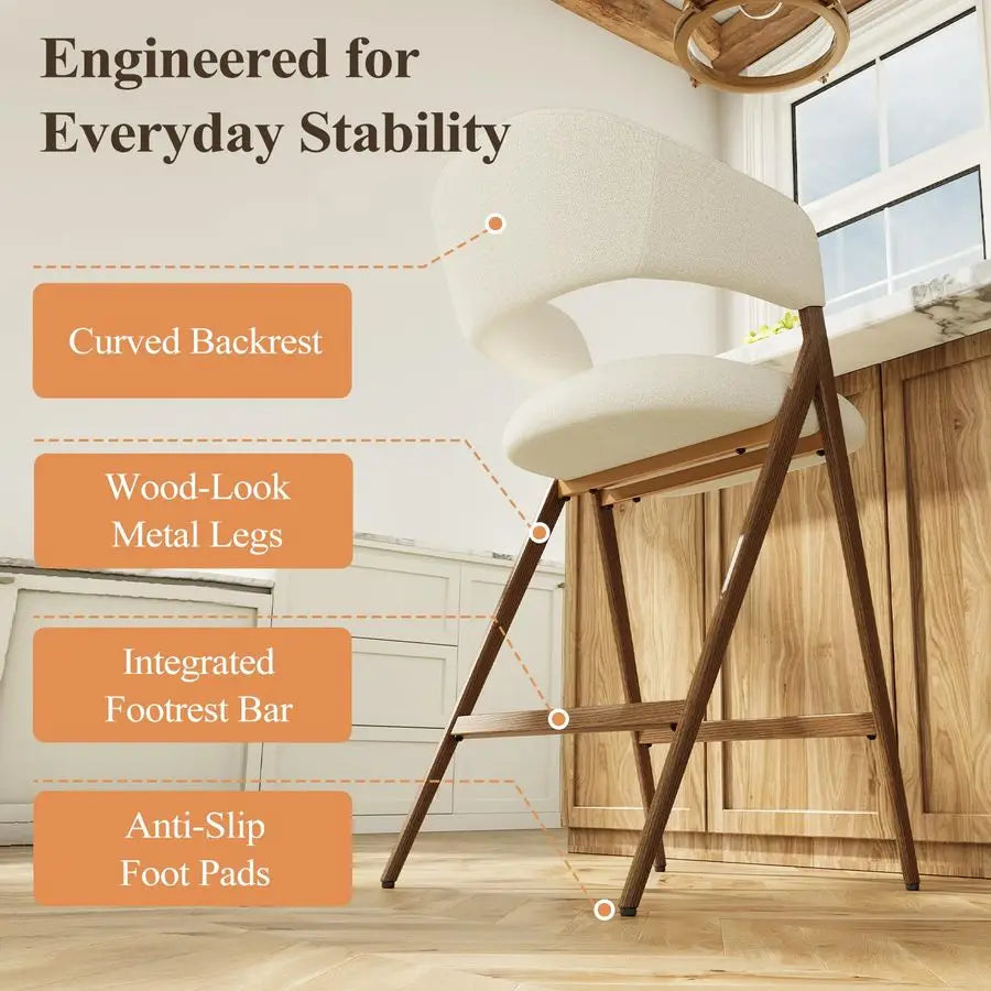 XMSJ Bar Stools Set Of 2 With Back