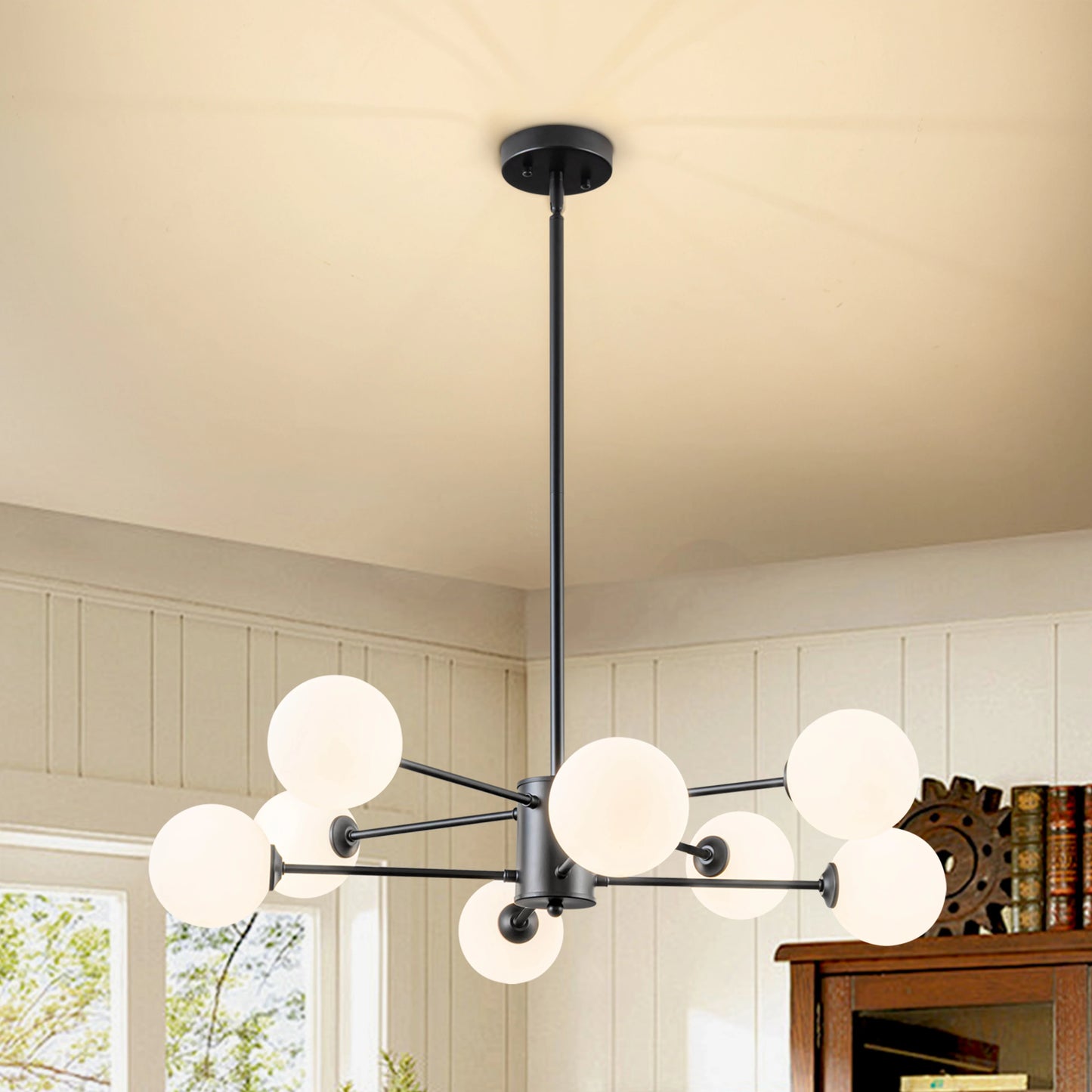 Mid Century Modern Sputnik Chandelier Dimmable Height Adjustable Lighting