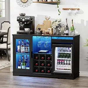 Integrated Wine And Liquor Cabinet With Built In Mini Fridge