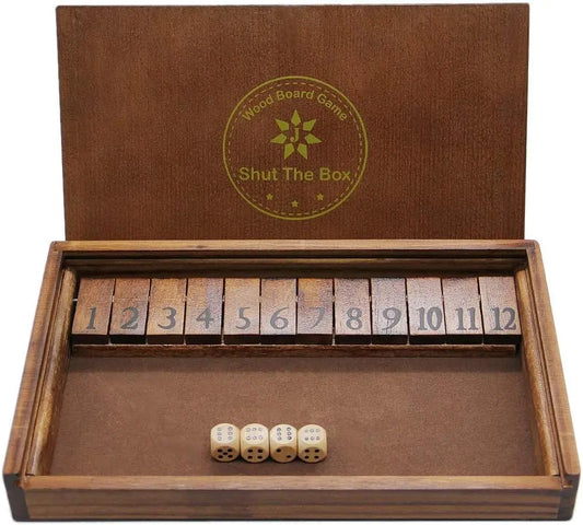 Wooden Shut The Box Dice Game Lid For FamilyFriendly Fun