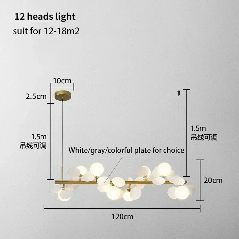 Modern Glass Ball Chandelier Pendant Lights Iron Art