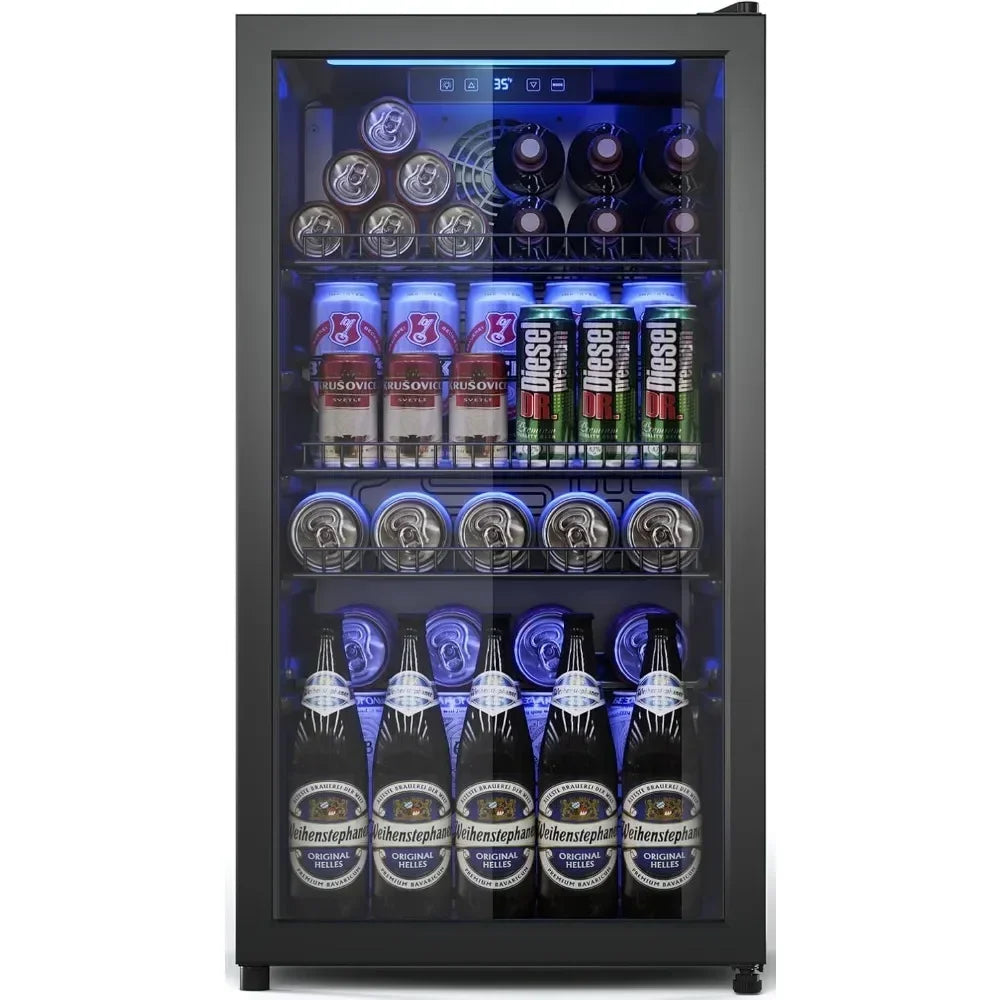Mini Glass Door Beverage Fridge With Digital Control