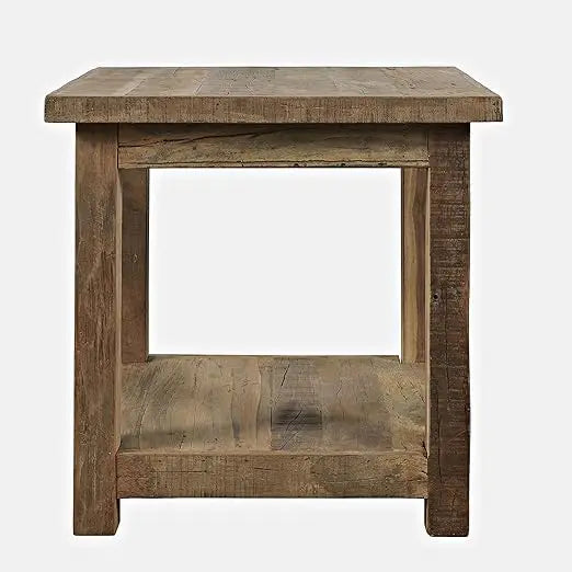 Jofran Reclamation Rustic End Table With Storage Shelf