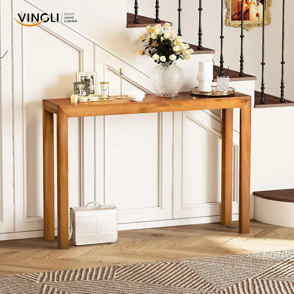 Solid Wood Console Table For Entryway And Living Room