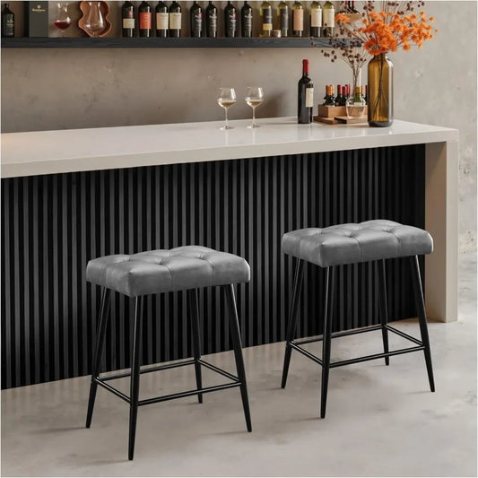Modern Kitchen Counter Stools Set For Island High Bar Stools Set Of 2