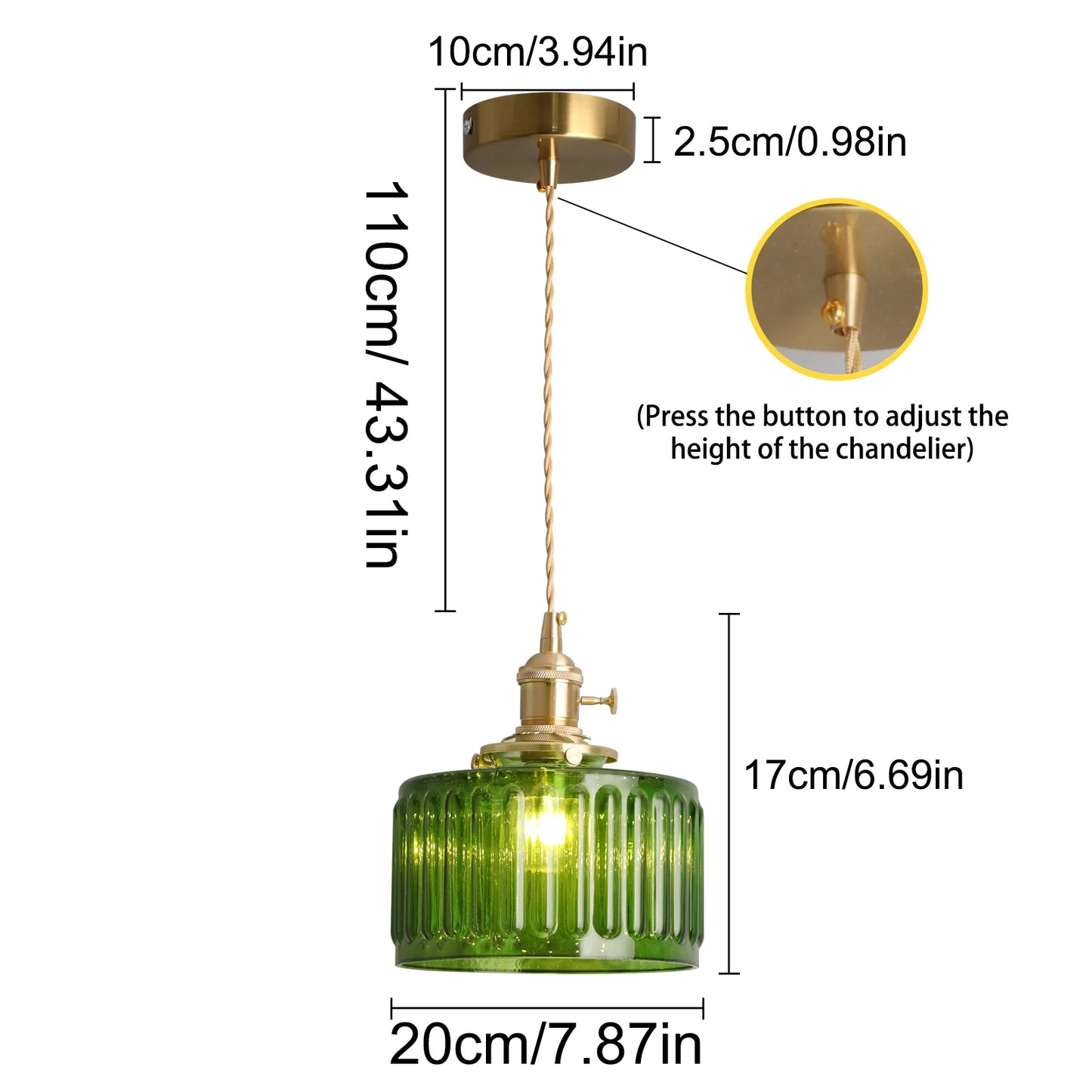 VETRULUS Crystal Pendant Light Chandelier Modern Hanging Lamp