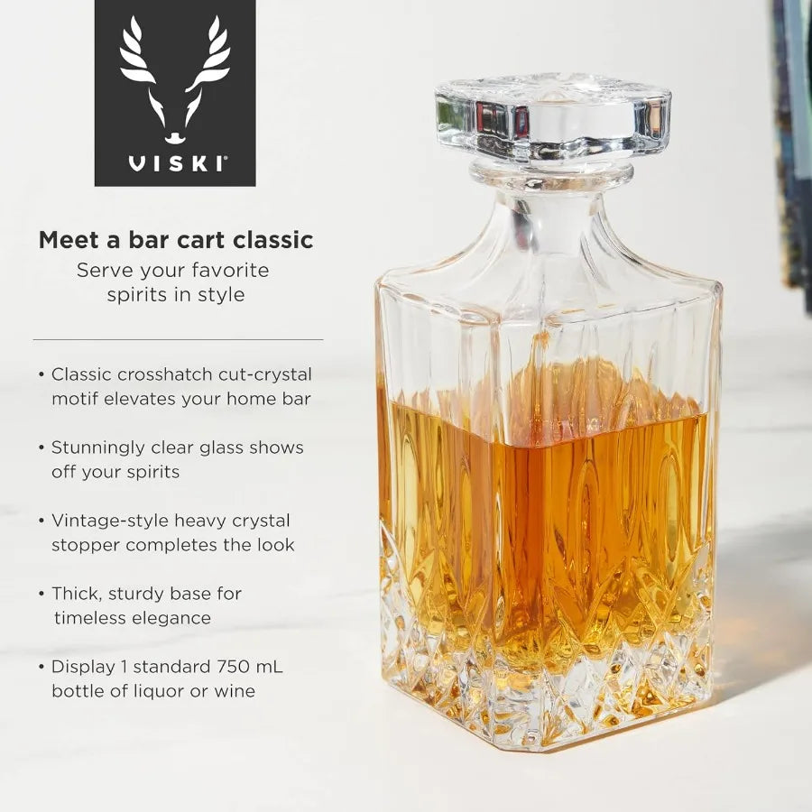 NONEDrinkware Admiral Whiskey Decanter Set With Glasses