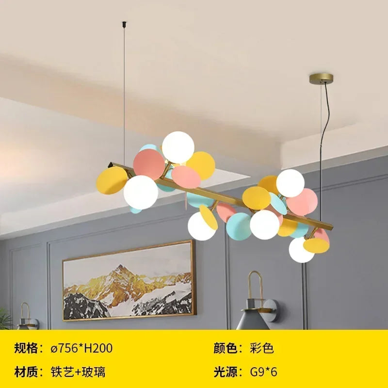 Modern Glass Ball Chandelier Pendant Lights Iron Art
