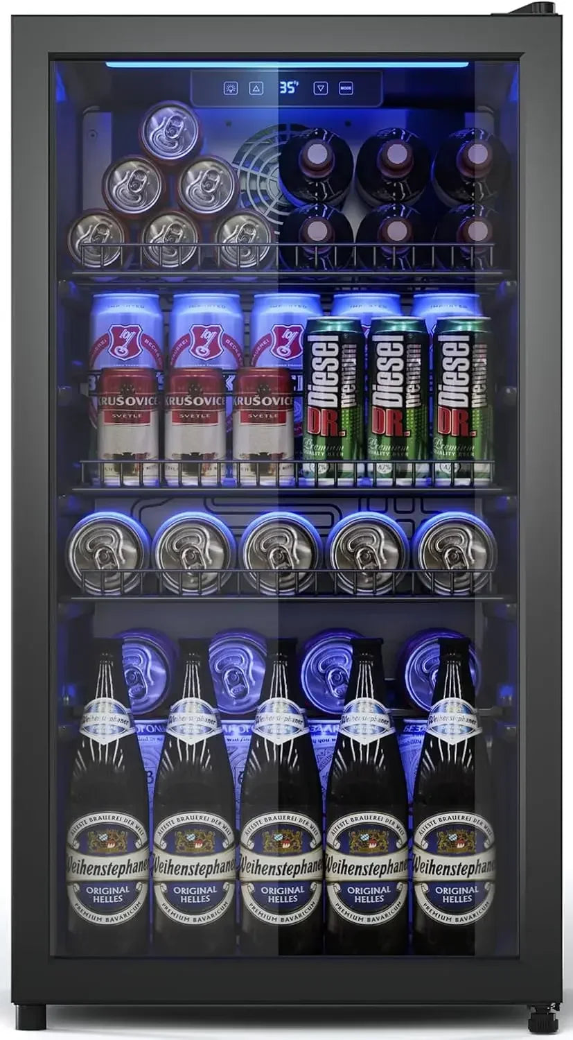 Mini Glass Door Beverage Fridge With Digital Control